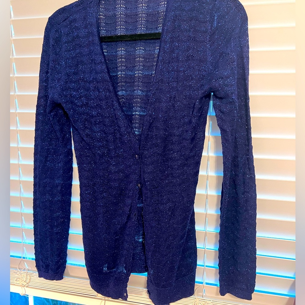 Gorgeous Navy Glittery Cardigan with tie- only worn once